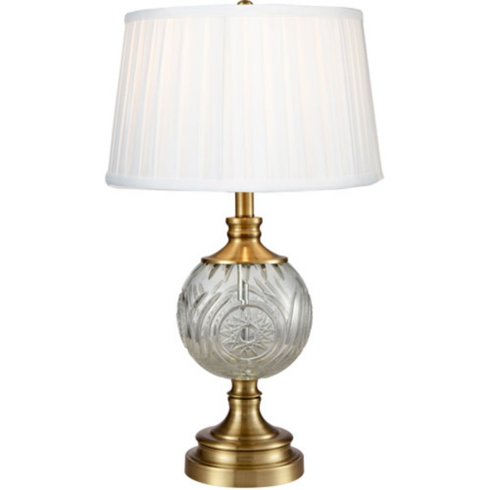 Dale Tiffany SGT16158F Mitre 24% Lead Crystal Table Lamp in Antique Bronze