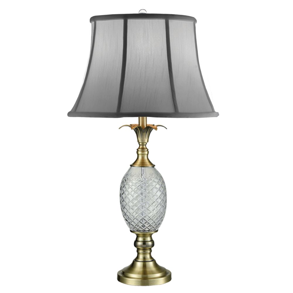Dale Tiffany SGT17041 Brass Pineapple 24% Lead Crystal Table Lamp