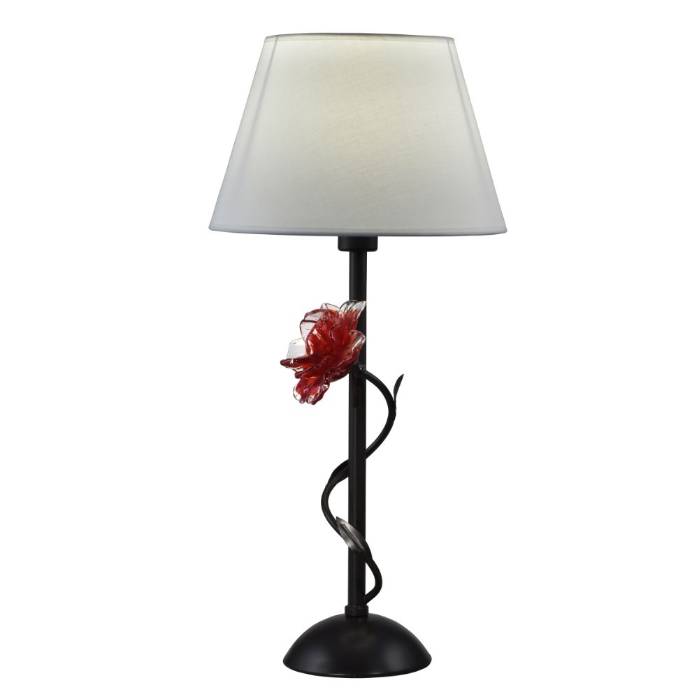 Dale Tiffany SPT16041 Rose Handcrafted Art Glass Table Lamp in Oil Rubbed Bronze