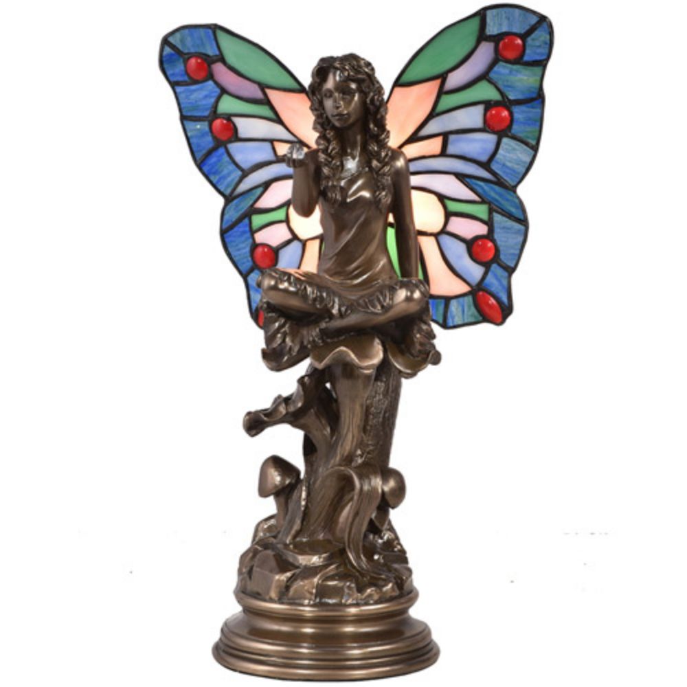 Dale Tiffany TA17166 Fairy Tiffany Accent Lamp in Cold Cast Bronze