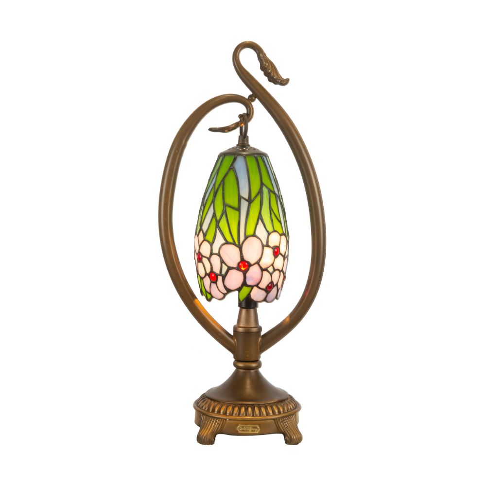 Dale Tiffany TA18156 Grove Floral Tiffany Accent Lamp in Antique Bronze