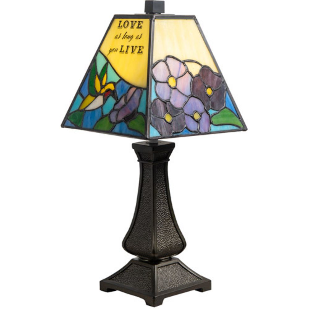 Dale Tiffany TA20259 Inspirational LED Garden Tiffany Accent Lamp in Antique Bronze