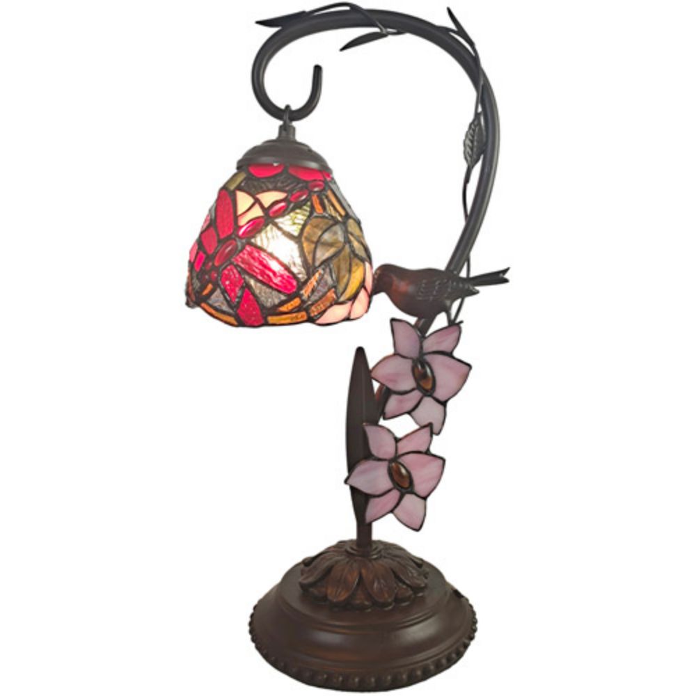 Dale Tiffany TA20293 Cypress Bird Tiffany Accent Lamp in Antique Bronze