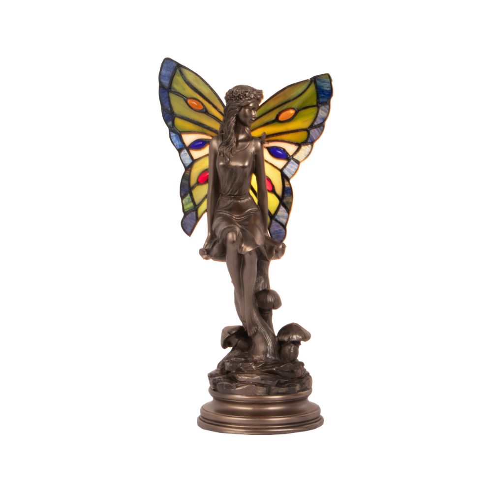 Dale Tiffany TA21094 Grand Fairy Tiffany Accent Lamp in Cold Cast Bronze