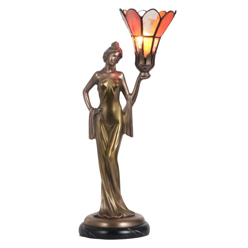 Dale Tiffany TA21098 Vita Lady Tiffany Accent Lamp in Cold Cast Bronze