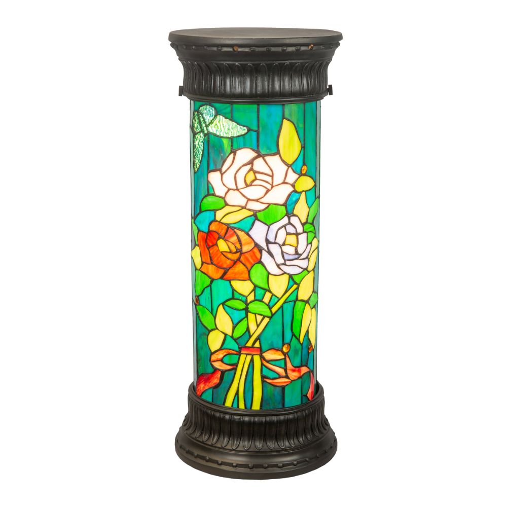 Dale Tiffany TA21169LED Floral Garden Column Tiffany Accent Lamp in Antique Bronze