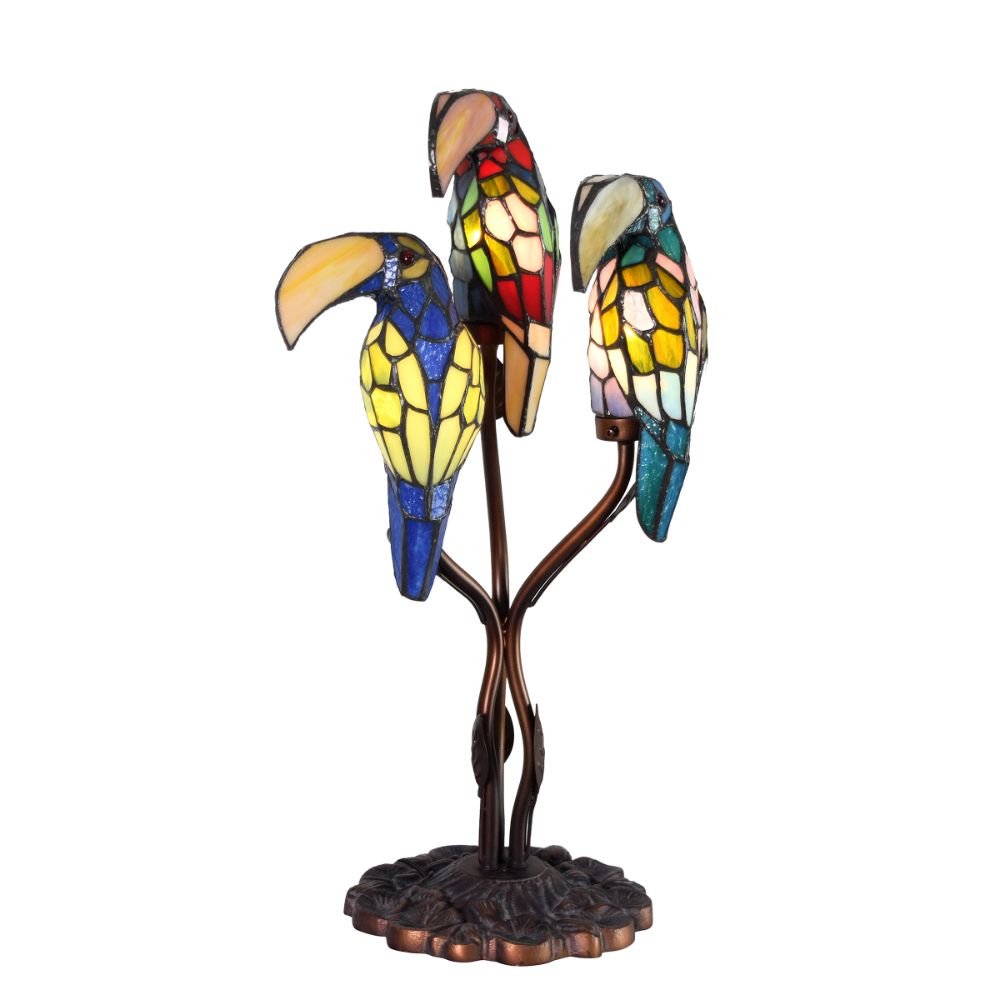 Dale Tiffany TA60179 Three Parrots Table Lamp
