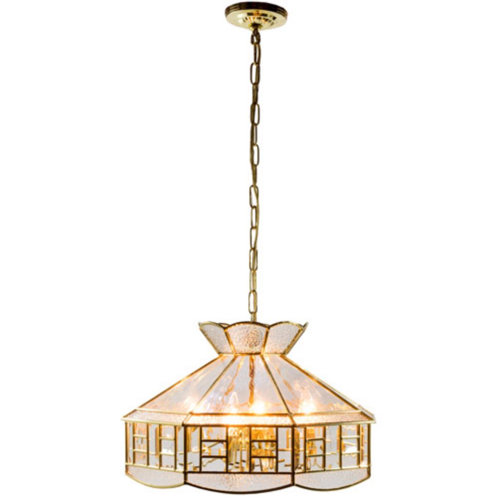 Dale Tiffany TH19003 Tacoma 4-Light Beveled Glass Hanging Fixture in Polished Brass