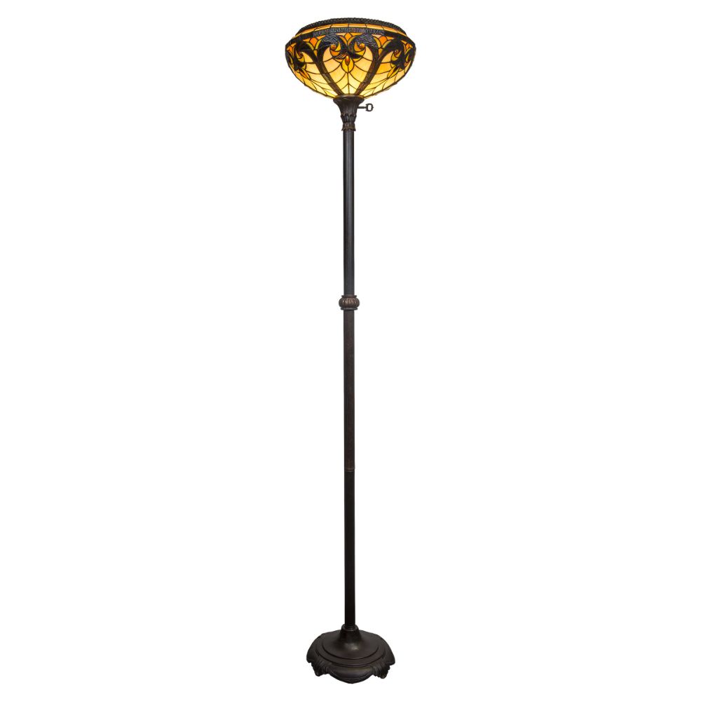 Dale Tiffany TR20141 Biolla Tiffany Torchiere Floor Lamp in Fieldstone