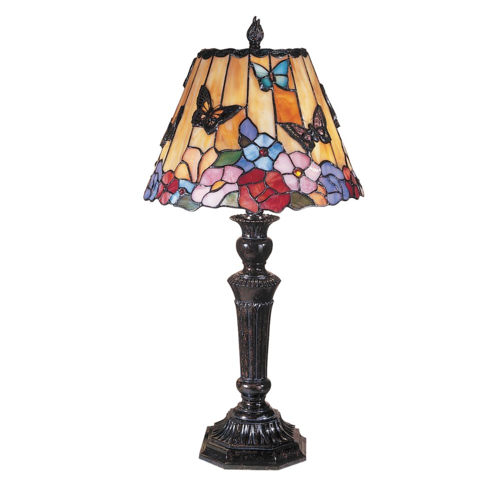 Dale Tiffany TT100587 Butterfly /Peony Tiffany Table Lamp