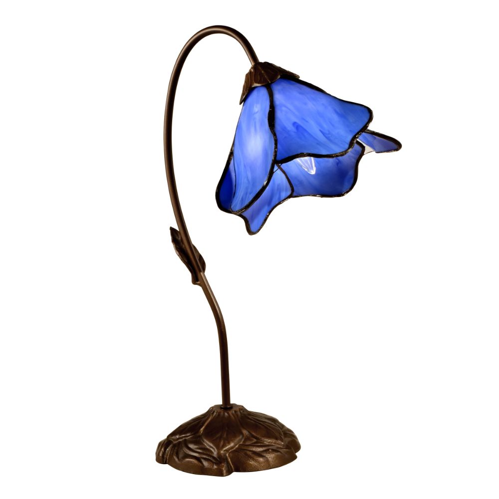 Dale Tiffany TT12145 Poelking 1-Light Blue Lily Table Lamp 
