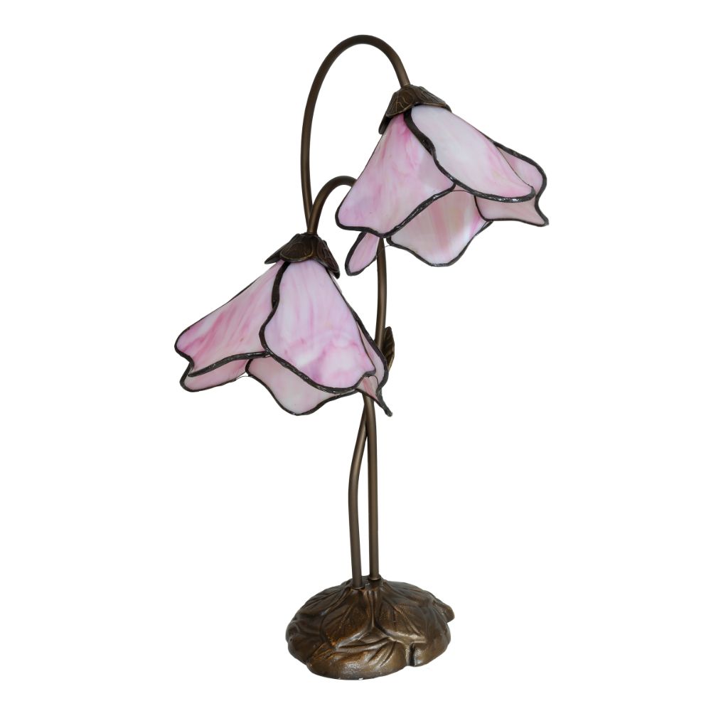 Dale Tiffany TT12146 Poelking 2-Light Pink Lily Table Lamp
