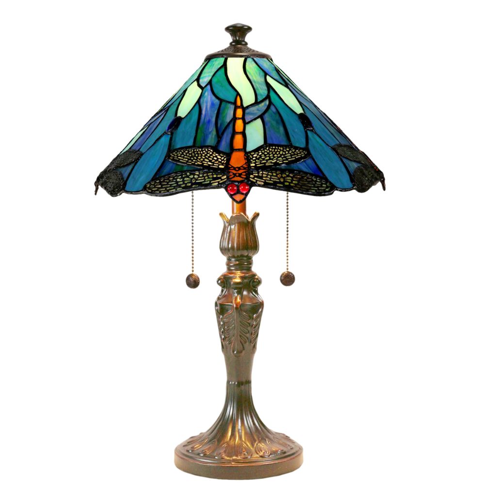 Dale Tiffany TT19215 Huxley Dragonfly Tiffany Table Lamp