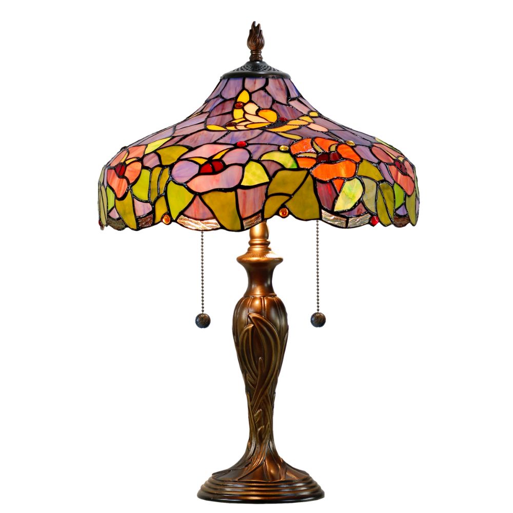 Dale Tiffany TT21196 Toscany Garden Tiffany Table Lamp in Antique Bronze