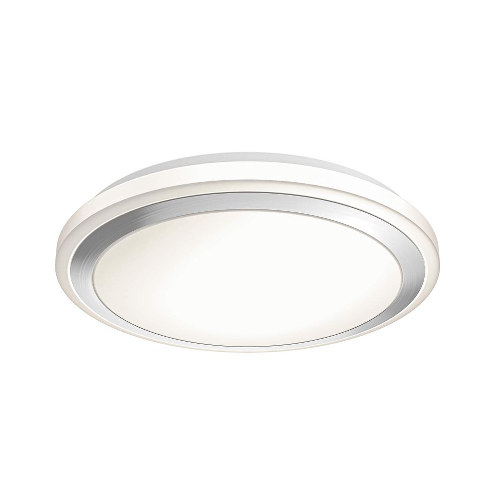 Dals Lighting CFG13-CC 13 Inch Round CCT LED Glass Flush Mount in Satin Nickel