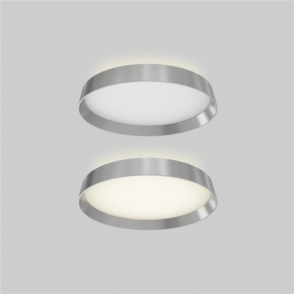 Dals Lighting CFH12-3K-SN Aurora 12 Inch Dual-Light Dimmable LED Flush Mount in Satin Nickel