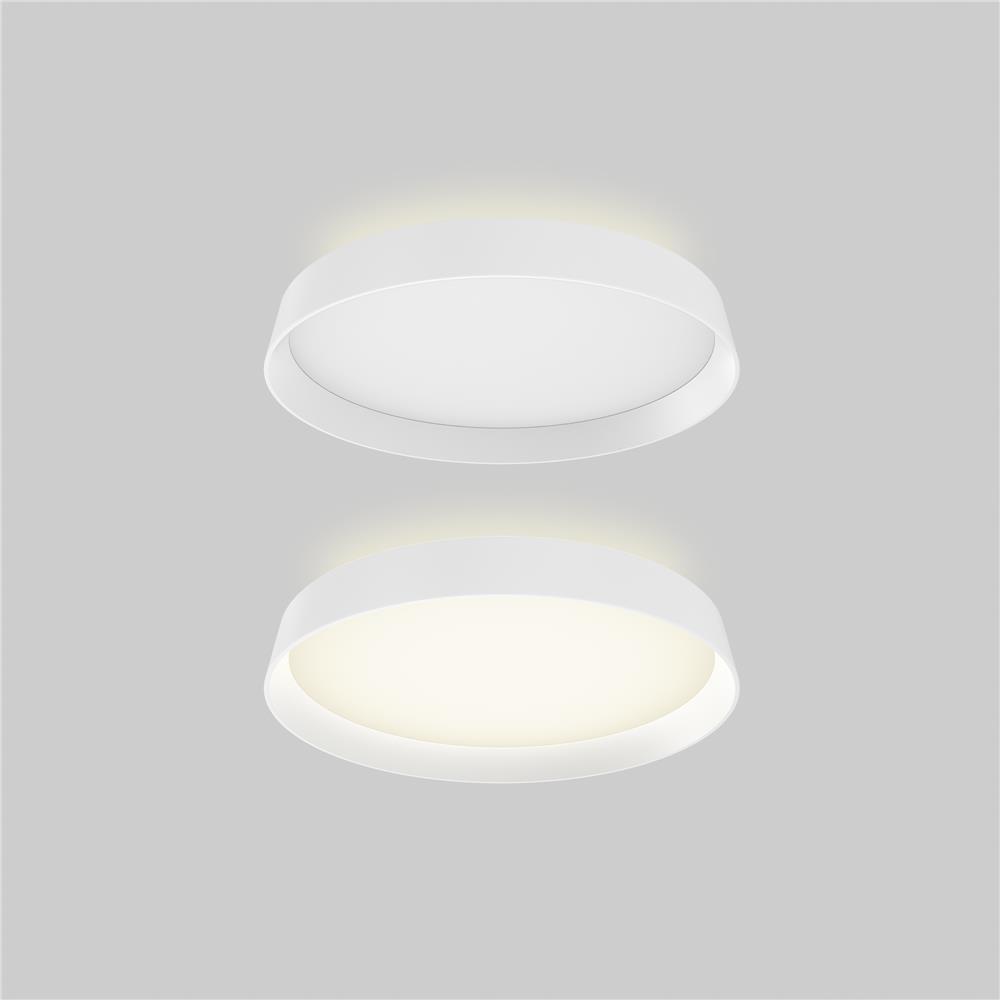 Dals Lighting CFH12-3K-WH Aurora 12 Inch Dual-Light Dimmable LED Flush Mount in White
