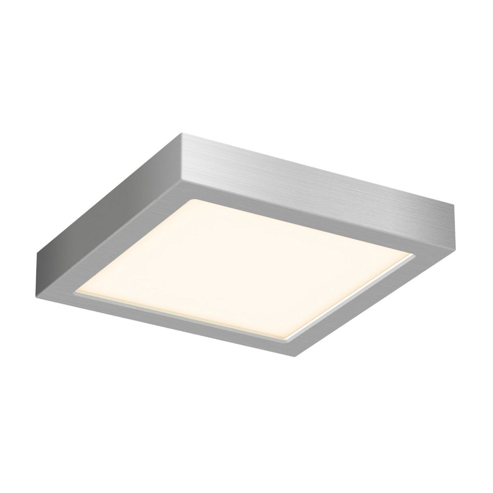 Dals Lighting CFLEDSQ06-CC-SN 6 Inch Square Indoor/Outdoor LED Flush Mount in Satin Nickel