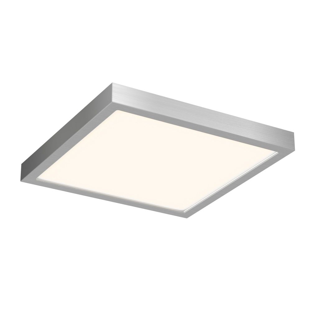 Dals Lighting CFLEDSQ10-CC-SN 10 Inch Square Indoor/Outdoor LED Flush Mount in Satin Nickel