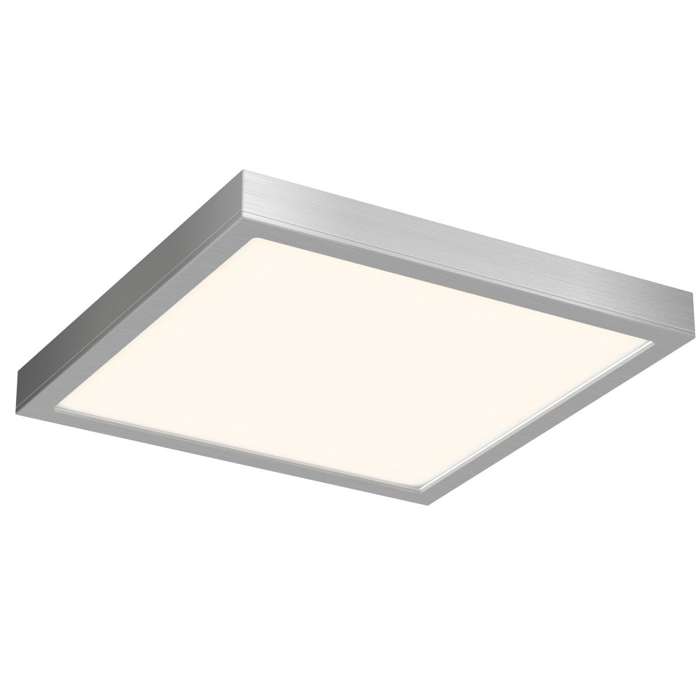 Dals Lighting CFLEDSQ14-CC-SN 14 Inch Square Indoor/Outdoor LED Flush Mount in Satin Nickel