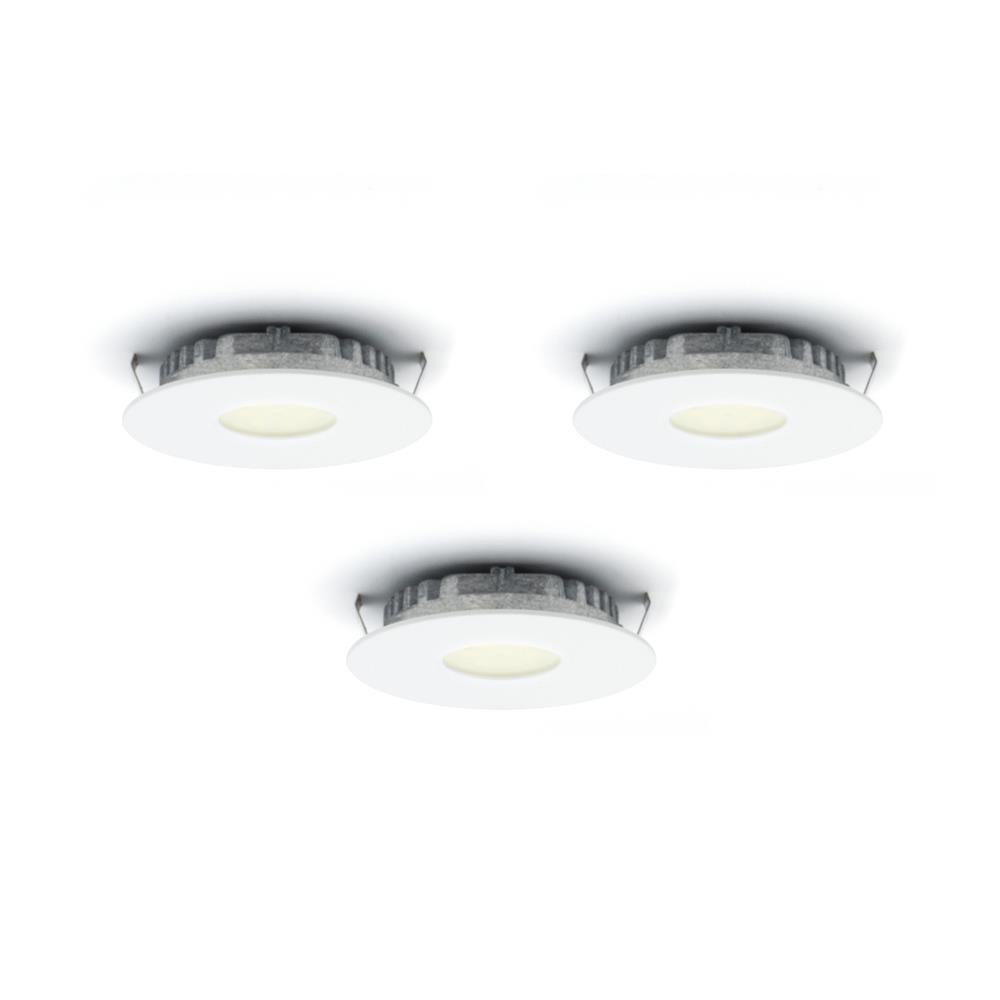 Dals Lighting K4001-WH Kit of 3 Recessed Round Under Cabinet SuperPuck Lights in White