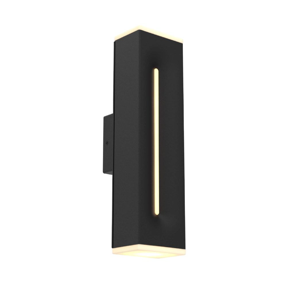 Dals Lighting LWJ16-CC-BK 16 Inch Rectangular CCT Dual Light Wall Sconce in Black