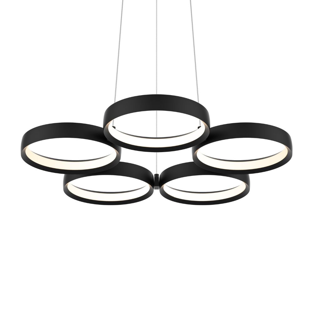 Dals Lighting PDR5-3K-BK 5 Rings Dimmable Pendant in Black