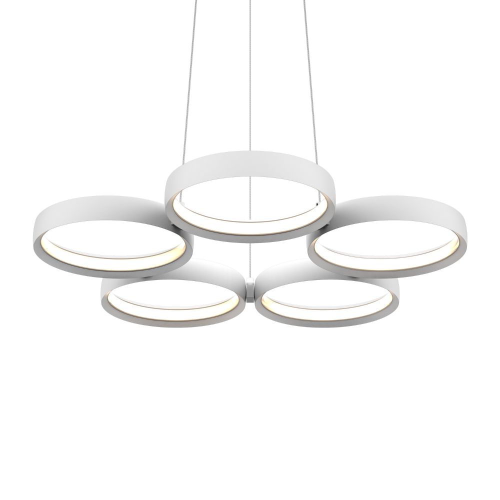 Dals Lighting PDR5-3K-WH 5 Rings Dimmable Pendant in White