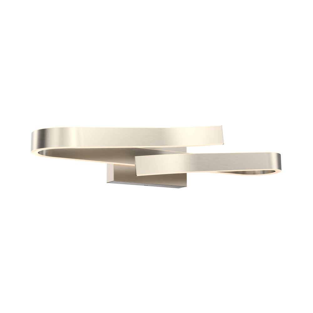 Dals Lighting VRB24-CC-SN Curled Rectangular Vanity Wall Sconce in Satin Nickel