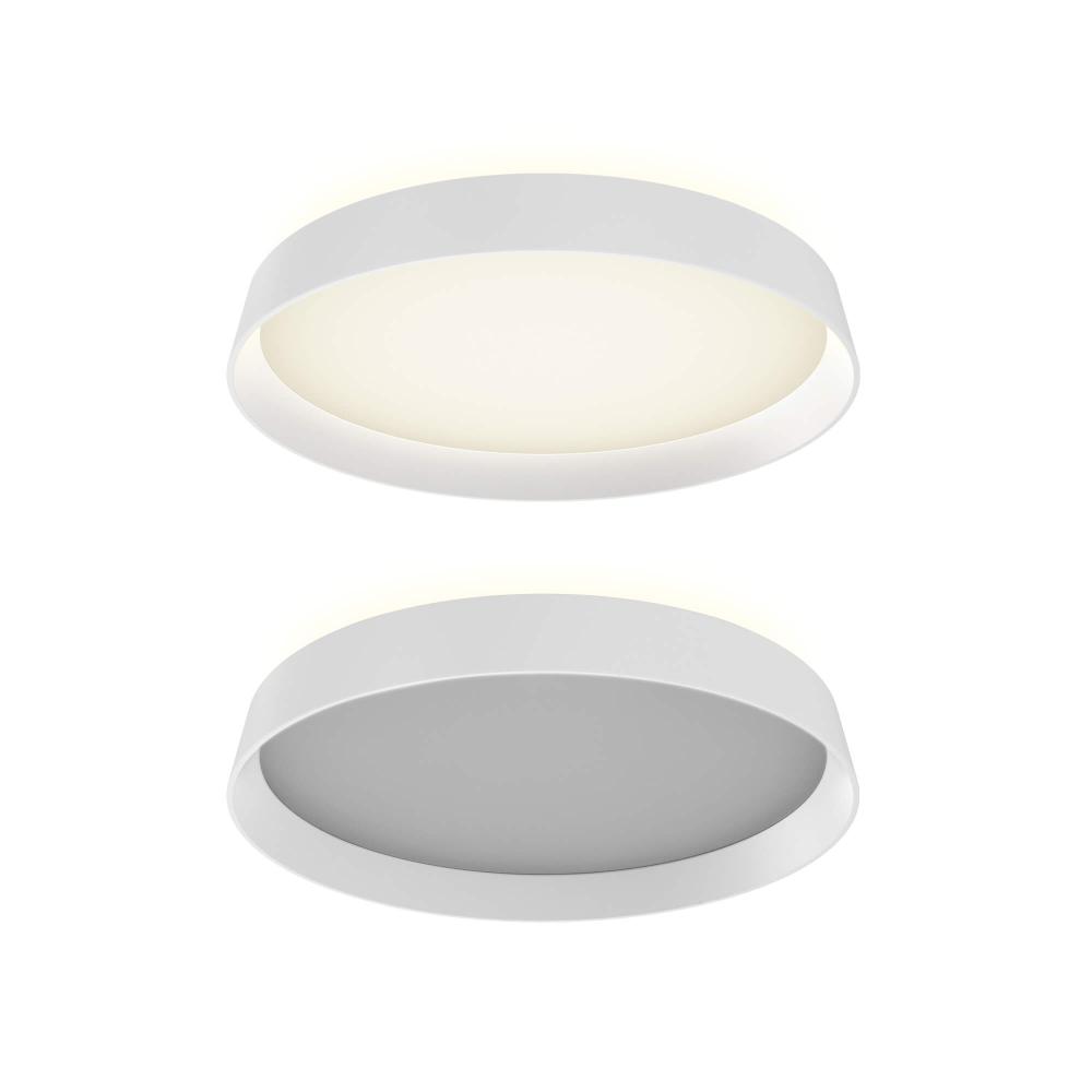 Dals Lighting CFH12-CC-WH Aurora 12in Dual-Light Dimmable LED Flush Mount, 5CCT - White