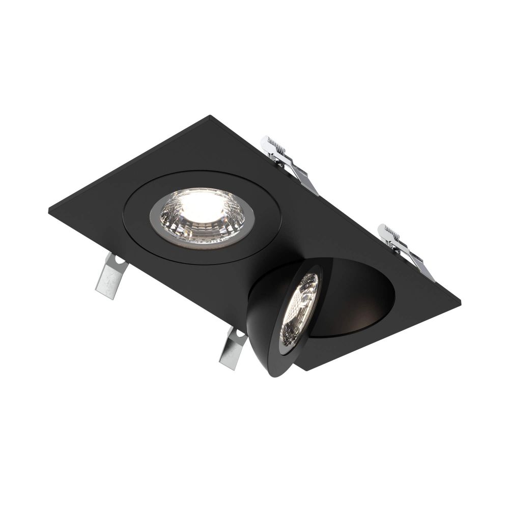 Dals Lighting FGM4-CC-DUO-BK Double 4" Flat Recessed LED Gimbal Light in Black