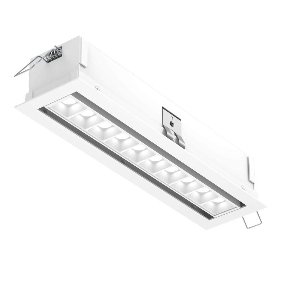 Dals Lighting MSL10G-CC-AWH Recessed 5cct Linear With 10 Mini Swivel Spot Lights in White