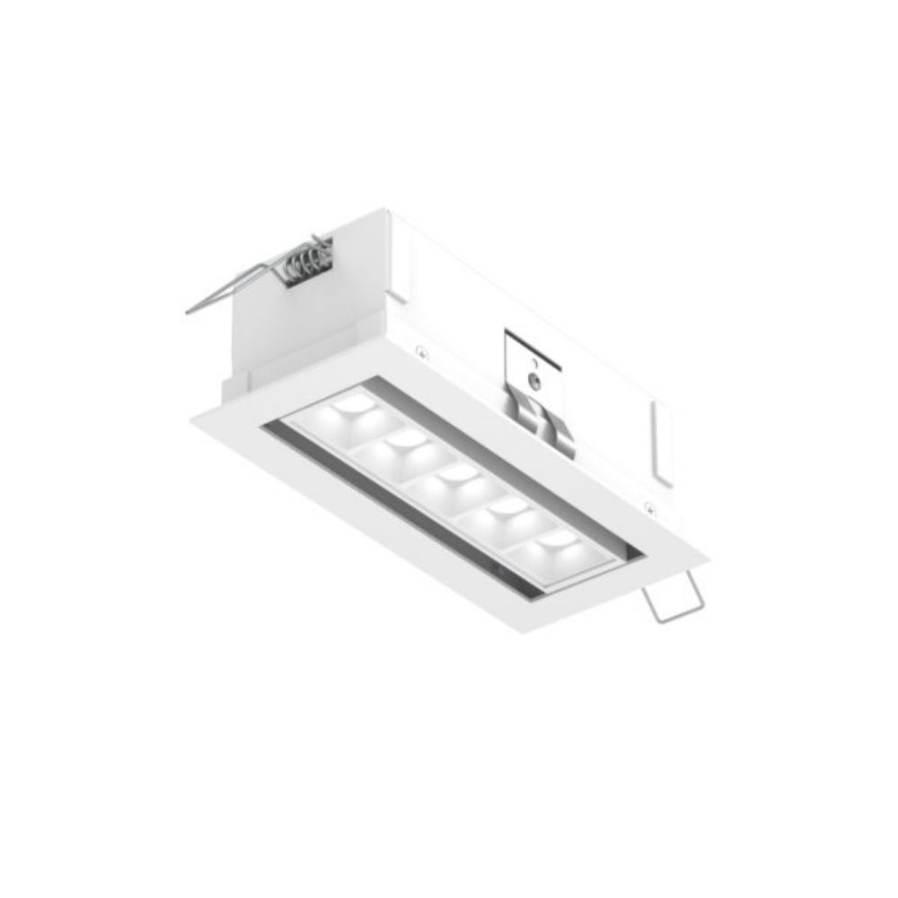 Dals Lighting MSL5G-CC-AWH Recessed 5cct Linear With 5 Mini Swivel Spot Lights in White