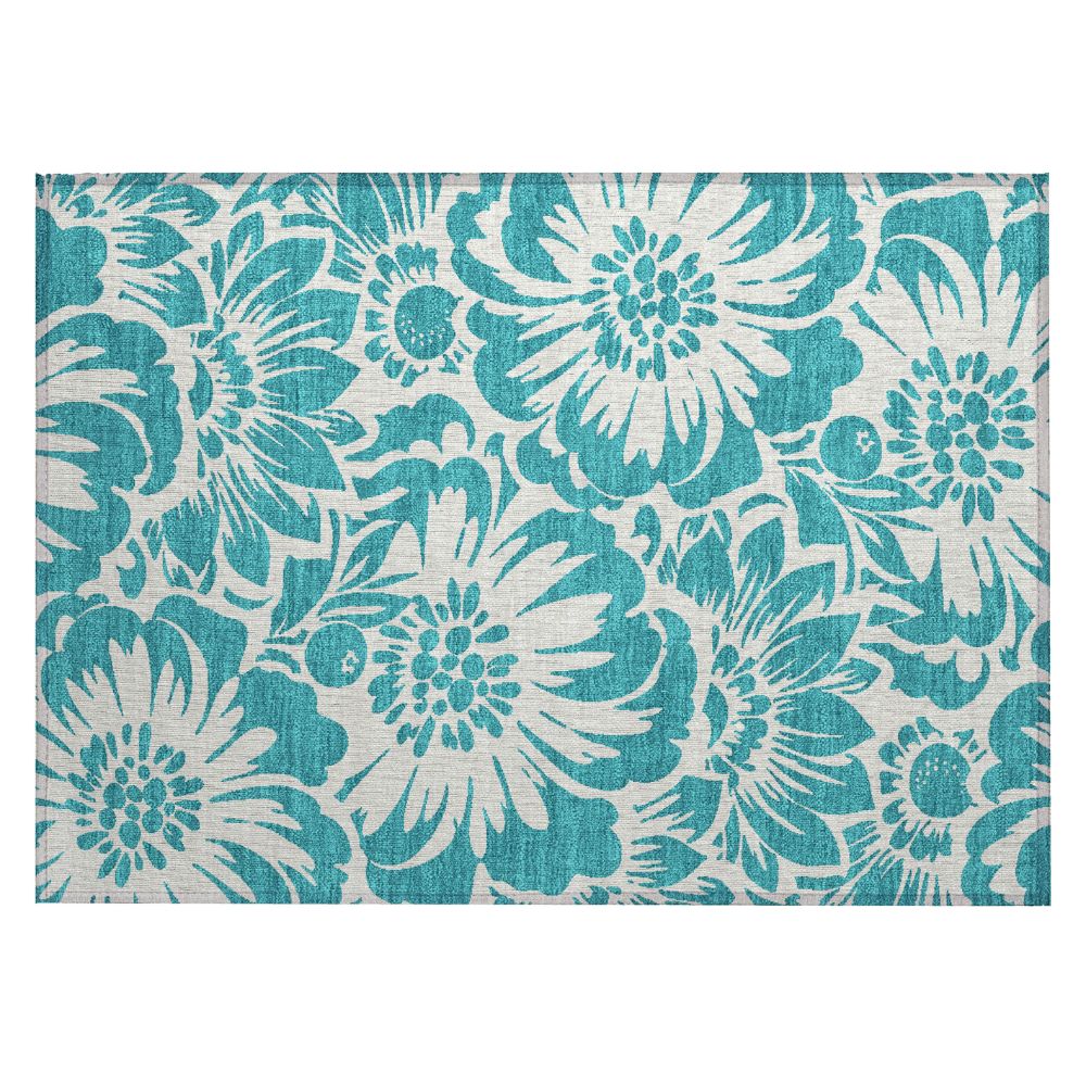 Dalyn Rugs ACN551 Machine Washable Indoor/Outdoor Chantille ACN551 Teal 1