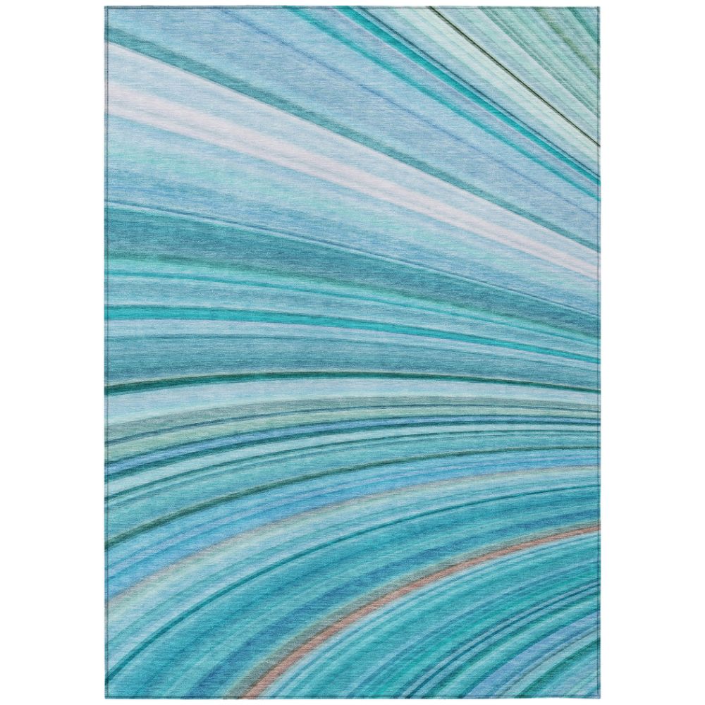 Addison Rugs ACN585 Machine Washable Indoor/Outdoor Chantille Teal 5