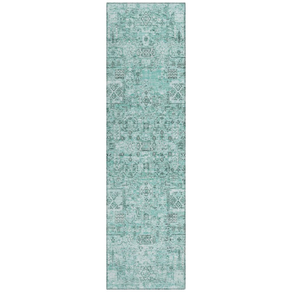 Addison Rugs ACN611 Machine Washable Indoor/Outdoor Chantille Teal 2
