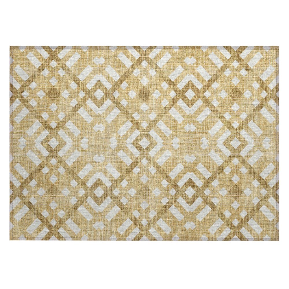 Addison Rugs ACN616 Machine Washable Indoor/Outdoor Chantille Gold 1