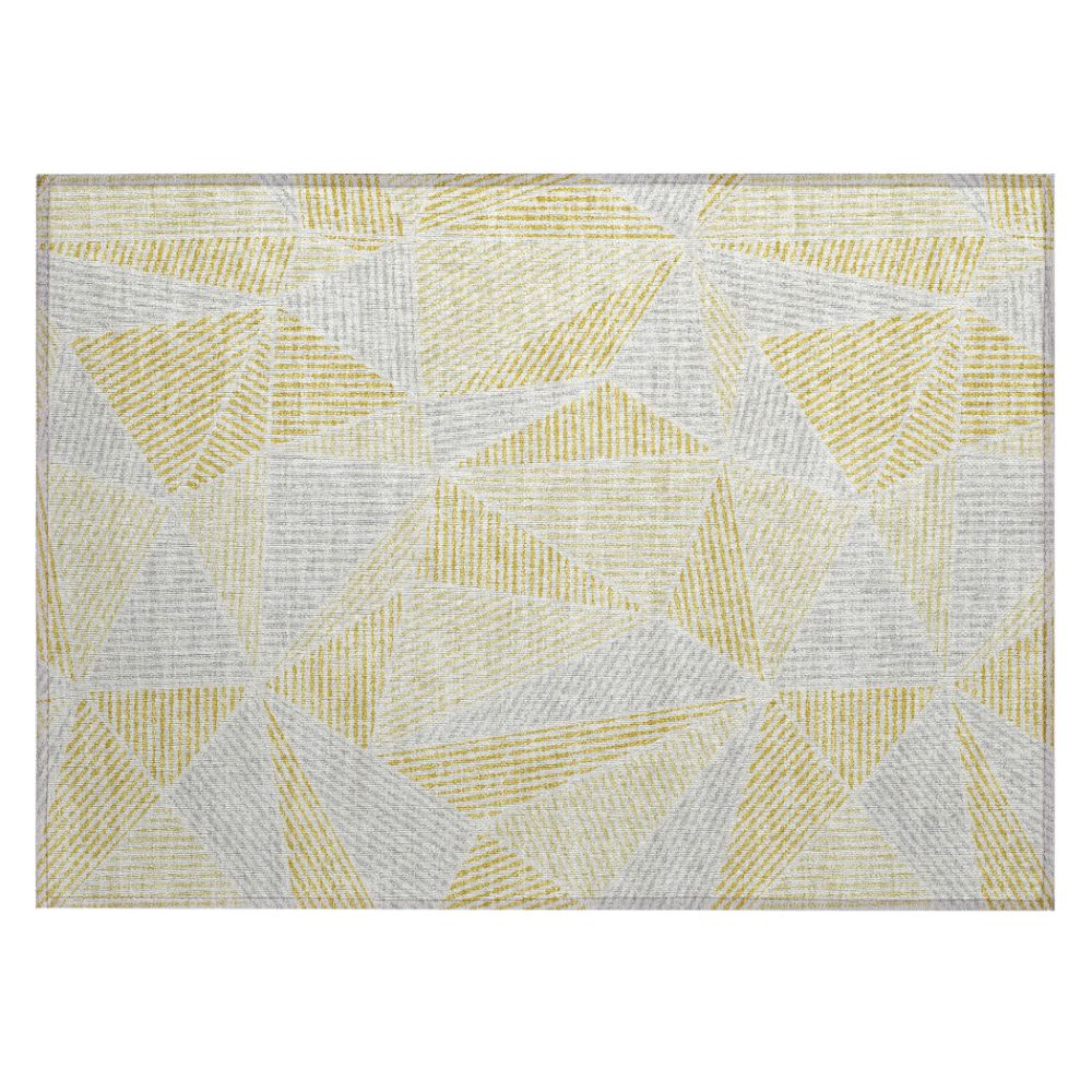 Addison Rugs ACN618 Machine Washable Indoor/Outdoor Chantille Gold 1