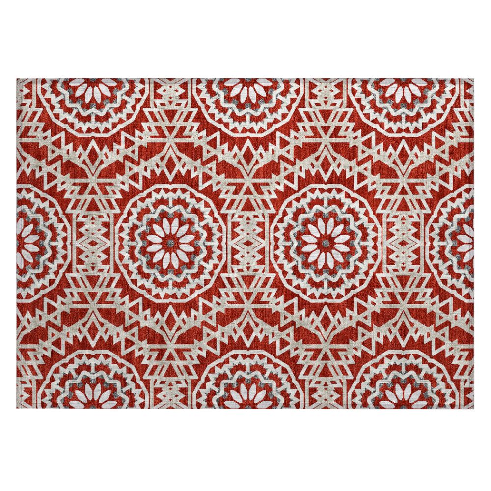 Addison Rugs ACN619 Machine Washable Indoor/Outdoor Chantille Red 1
