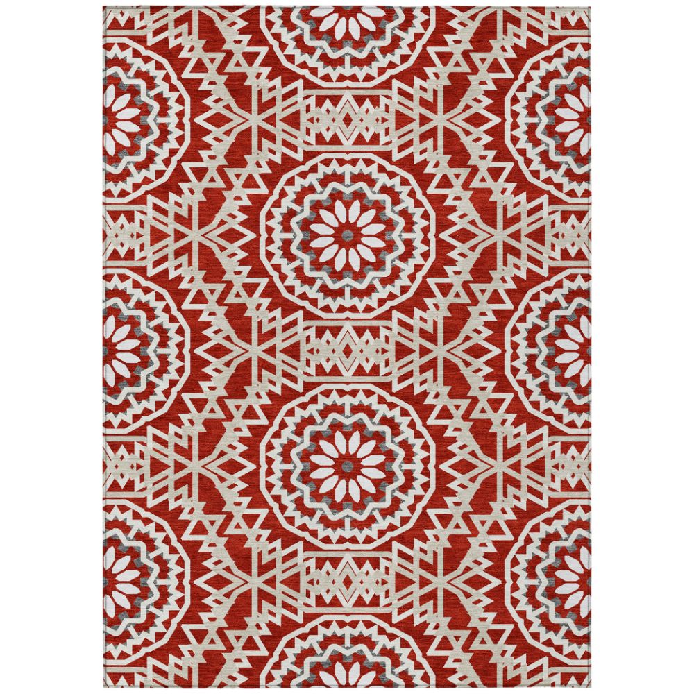 Addison Rugs ACN619 Machine Washable Indoor/Outdoor Chantille Red 10