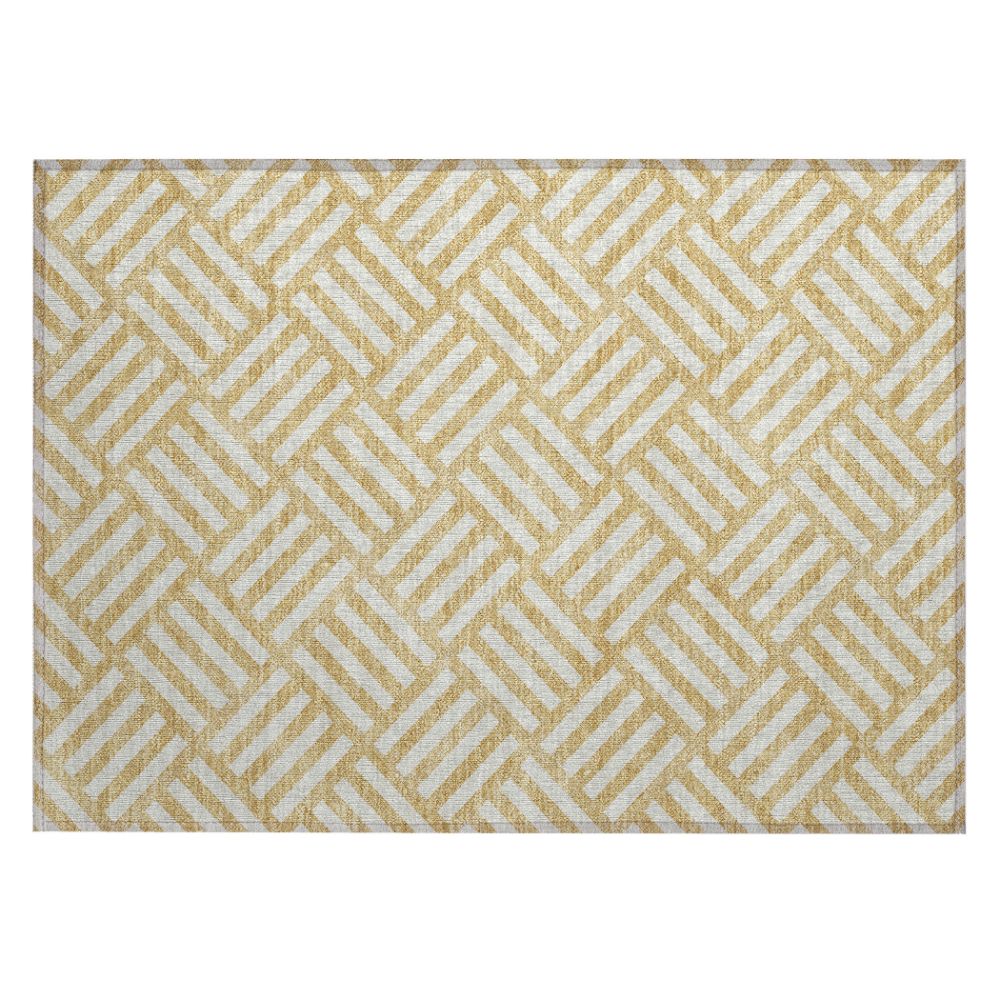Addison Rugs ACN620 Machine Washable Indoor/Outdoor Chantille Gold 1