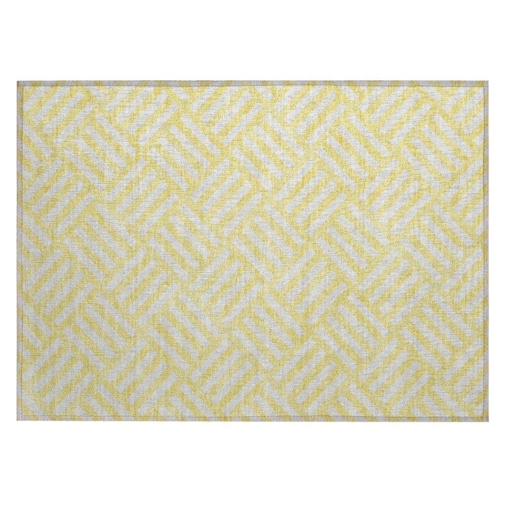 Addison Rugs ACN620 Machine Washable Indoor/Outdoor Chantille Yellow 1