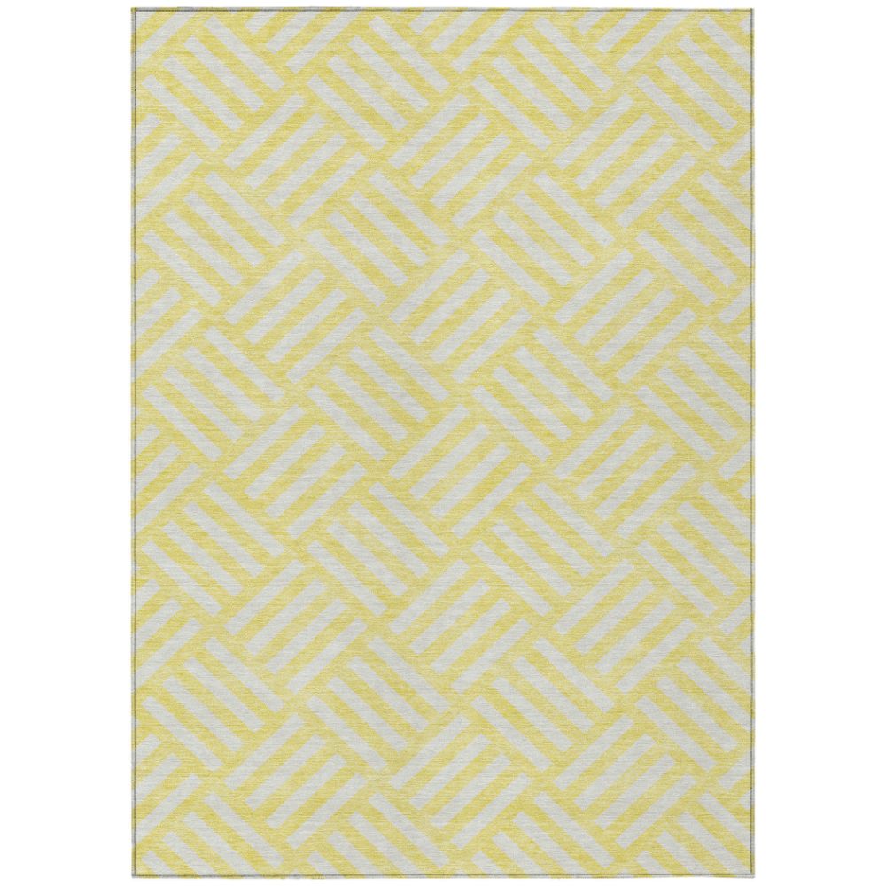 Addison Rugs ACN620 Machine Washable Indoor/Outdoor Chantille Yellow 10