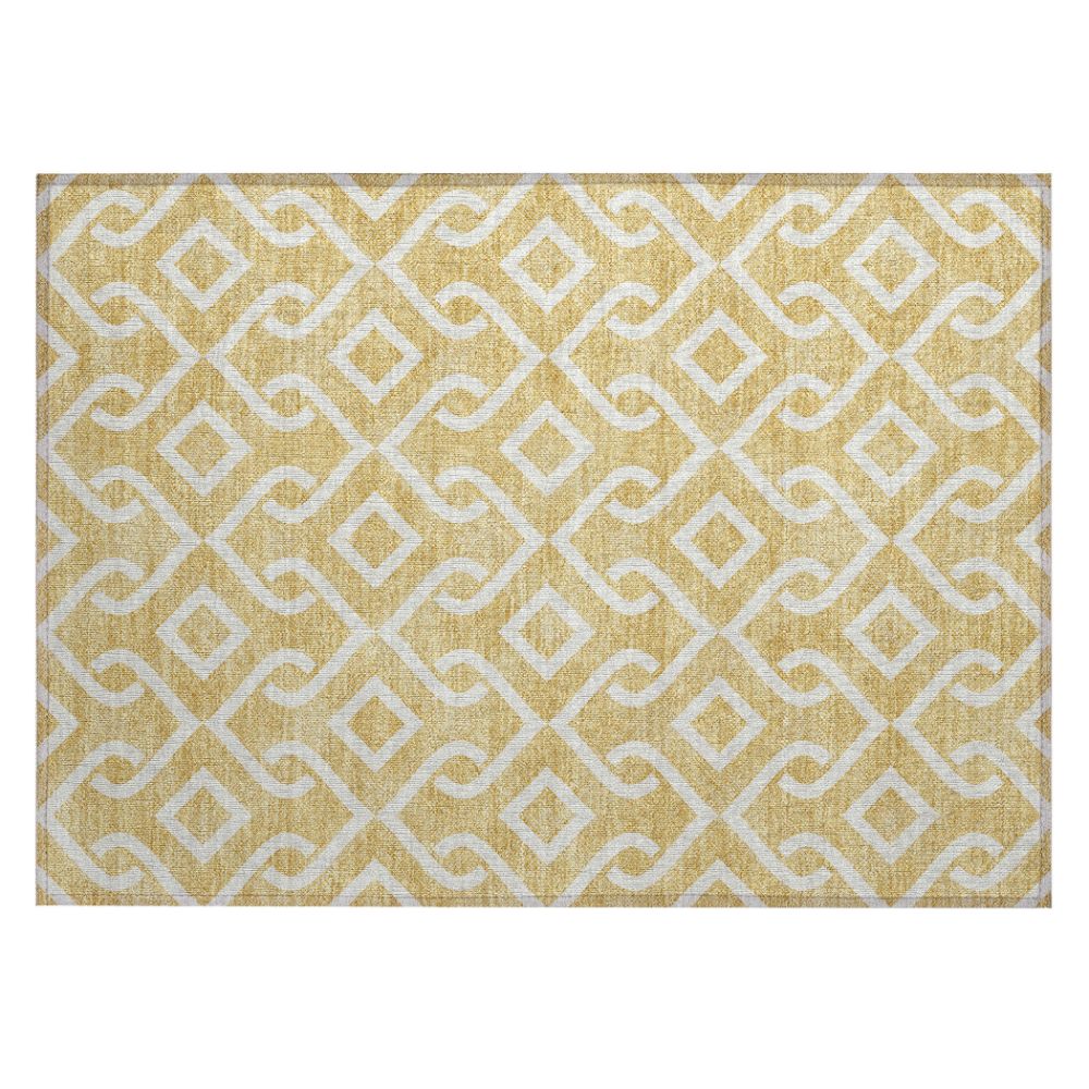 Addison Rugs ACN621 Machine Washable Indoor/Outdoor Chantille Gold 1