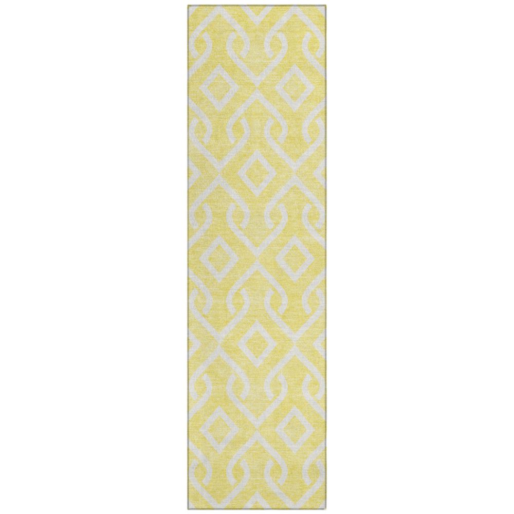 Addison Rugs ACN621 Machine Washable Indoor/Outdoor Chantille Yellow 2