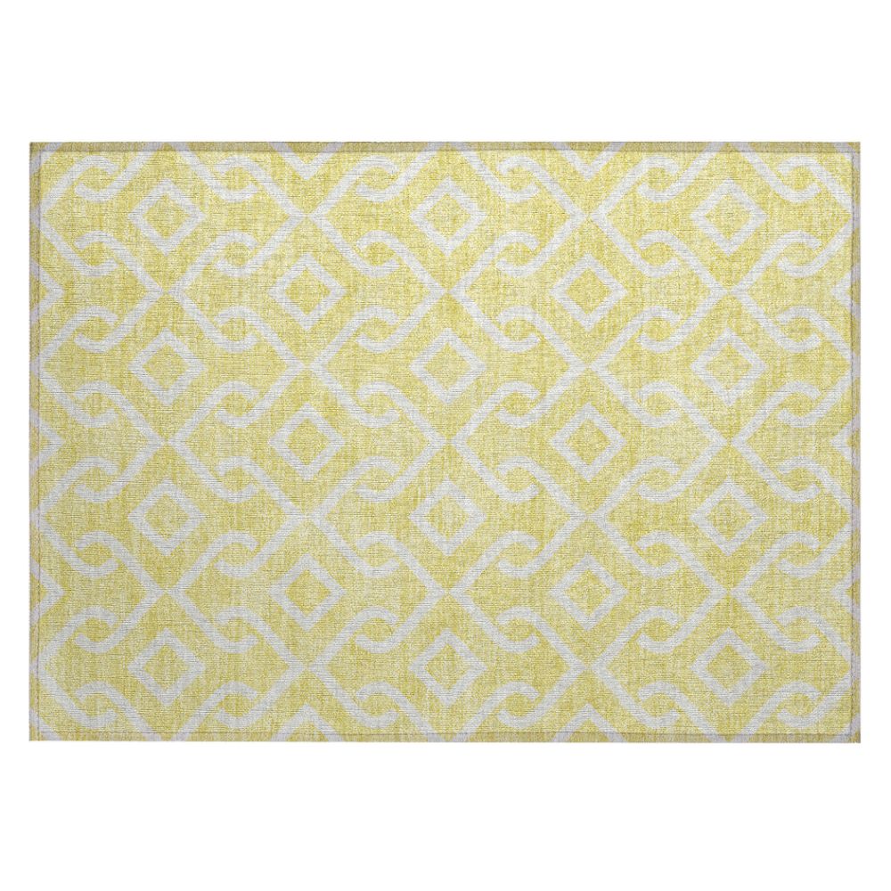 Addison Rugs ACN621 Machine Washable Indoor/Outdoor Chantille Yellow 1