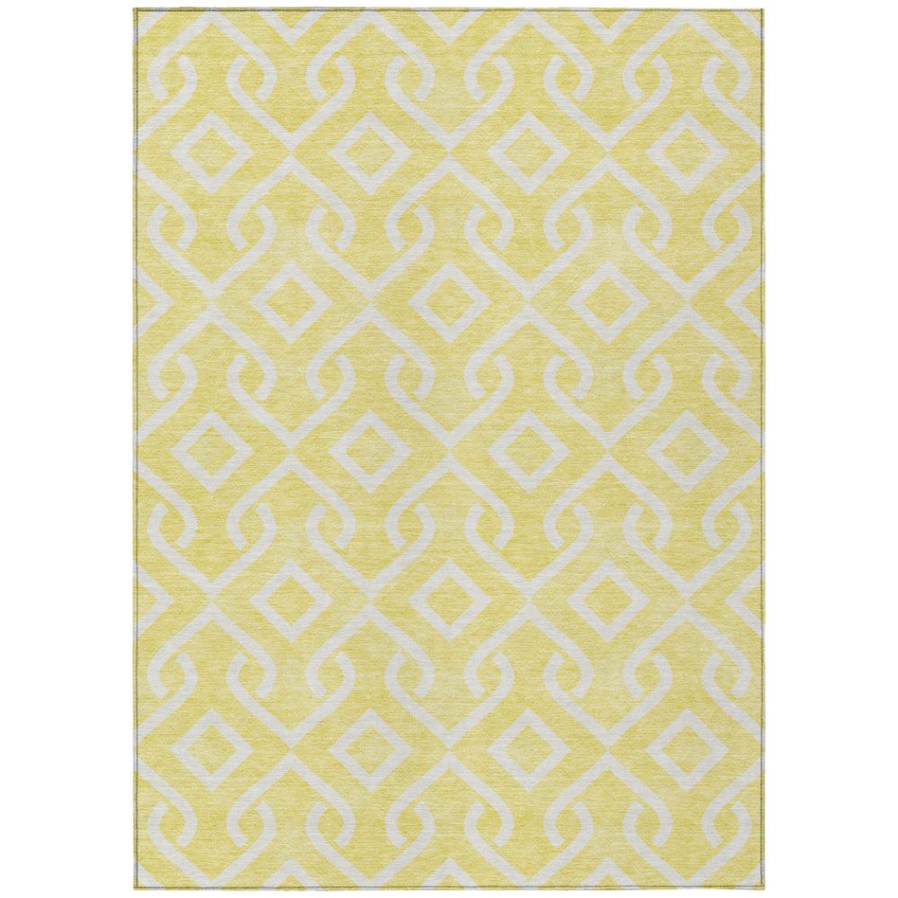 Addison Rugs ACN621 Machine Washable Indoor/Outdoor Chantille Yellow 5