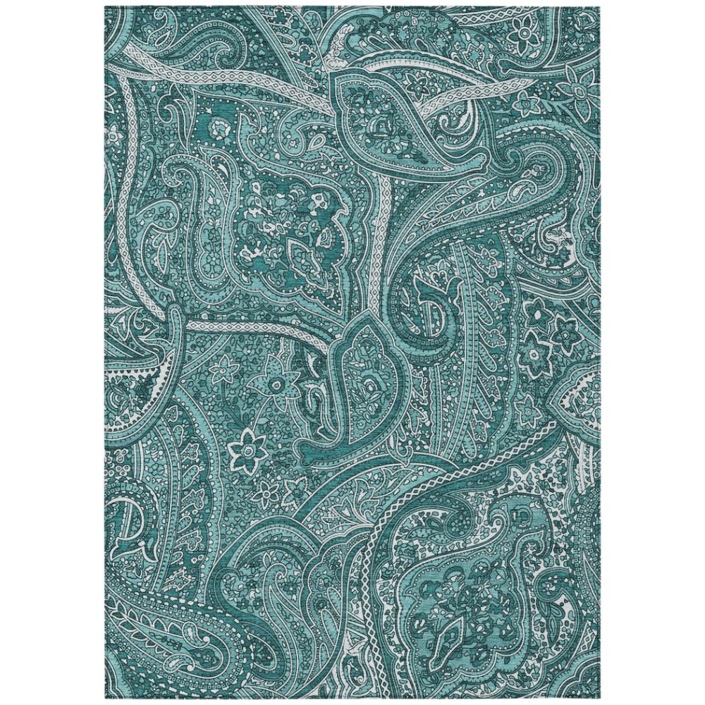 Addison Rugs ACN623 Machine Washable Indoor/Outdoor Chantille Teal 10