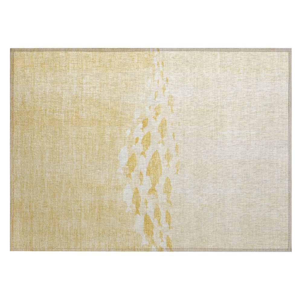 Addison Rugs ACN627 Machine Washable Indoor/Outdoor Chantille Gold 1