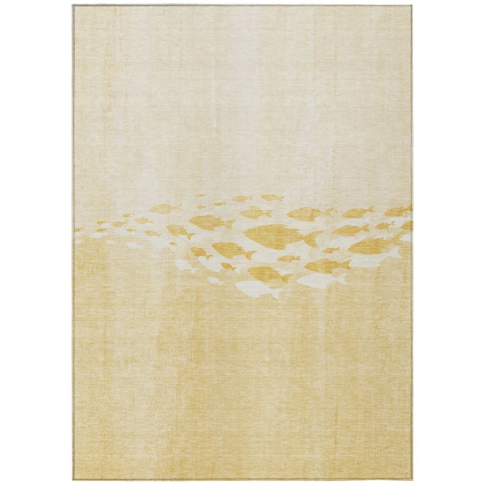 Addison Rugs ACN627 Machine Washable Indoor/Outdoor Chantille Gold 10